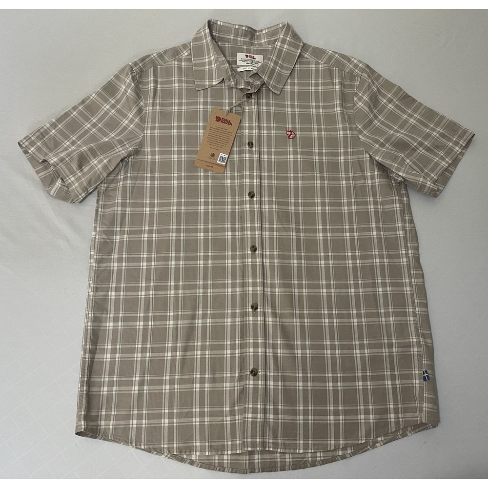 NWT Fjallraven Ovik Lite SS Shirt Fossil Chalk Rose Size M Relaxed Fit